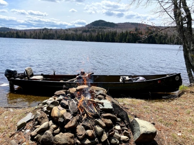 Freighter on the shore